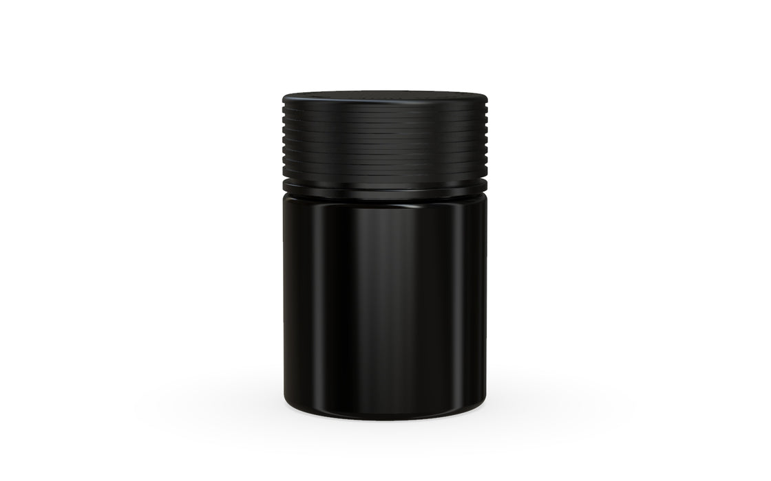 120CC/4FL.OZ Spiral CR - Opaque Black With Opaque Black Lid