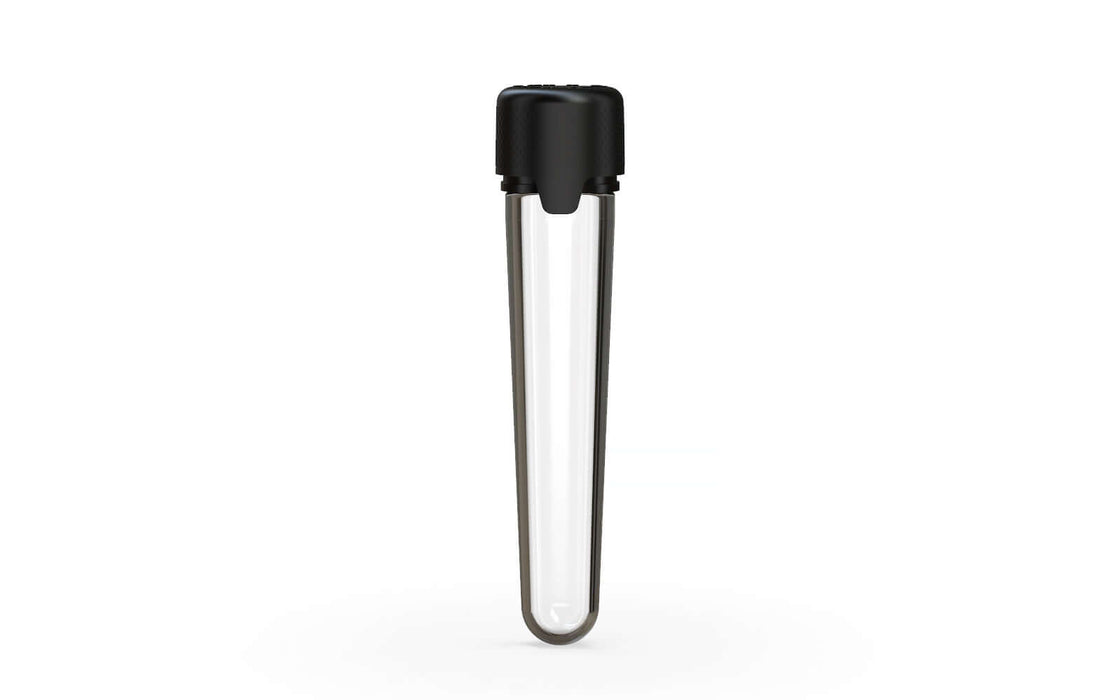 AVIATOR CR - TUBE 100MM WITH INNER SEAL & TAMPER - CLEAR NATURAL (TRANSPARENT) WITH OPAQUE BLACK LID