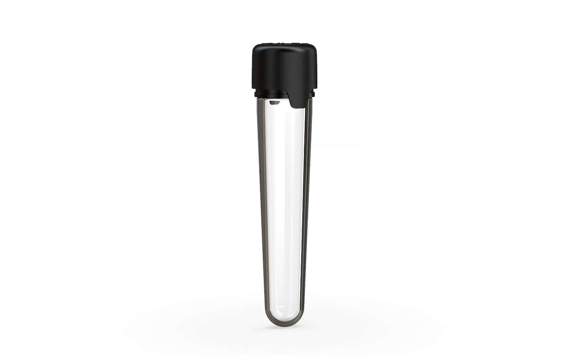 AVIATOR CR - TUBE 100MM WITH INNER SEAL & TAMPER - CLEAR NATURAL (TRANSPARENT) WITH OPAQUE BLACK LID