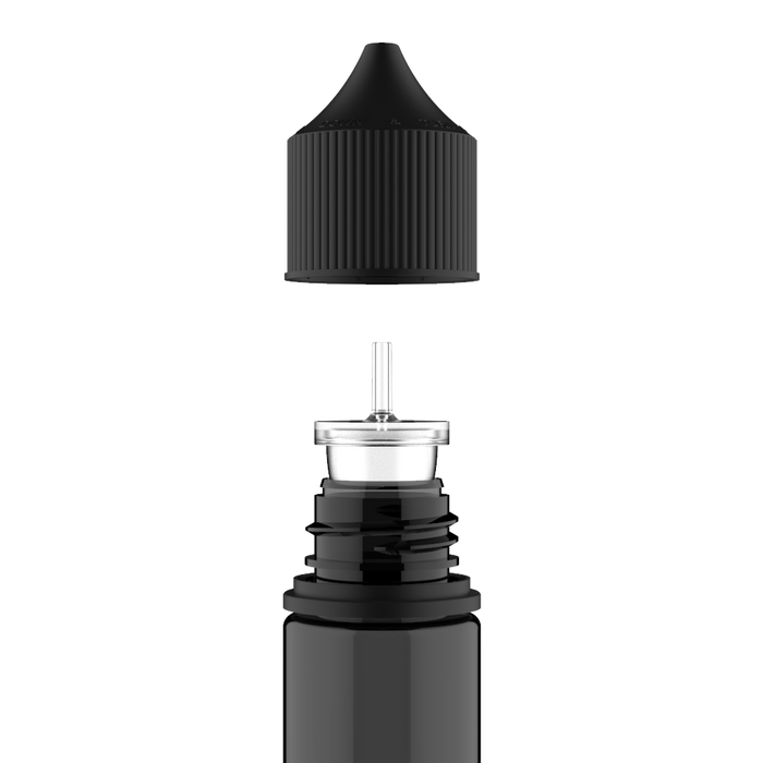 Chubby Gorilla 60ML Unicorn Bottle - Botella negra translúcida / Tapa negra - V3
