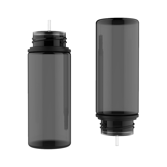 Chubby Gorilla - 120ML Production-Ready Unicorn Bottle - Translucent Black Bottle / Black Cap - V3