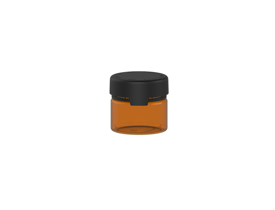 300CC/10FL.OZ/300ML Aviator CR - XL Container With Inner Seal & Tamper - Translucent Amber With Opaque Black Lid