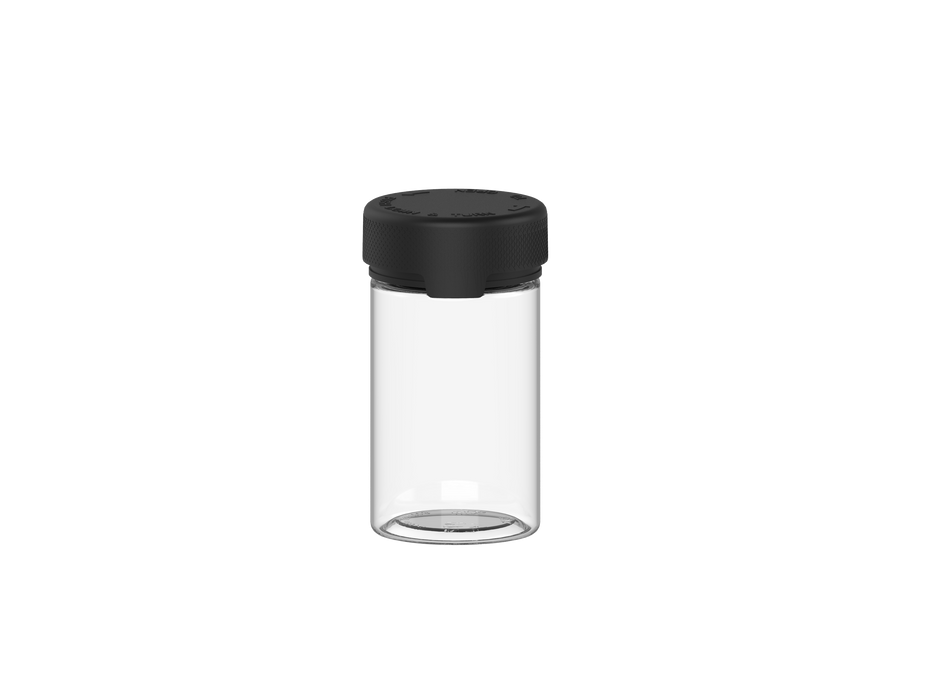 150CC/5OZ/150ML Aviator CR - Container With Inner Seal & Tamper - Clear Natural With Opaque Black Lid