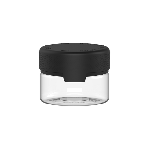 220CC/7.5FL.OZ/220ML Aviator CR - XL Container With Inner Seal & Tamper - Clear Natural With Opaque Black Lid - Copackr.com